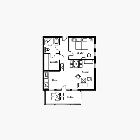 Duenenpark - Komfort Mit 1 Schlafzimmer Und Balkon Im Obergeschoss 145 宾茨